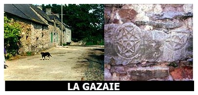 La Gazaie, tout comme Gazeau, semble vouloir dire le village des Gaz. Georges Le Cler pense que ce nom pourrait venir de Gasse qui d&eacute;signe un endroit boueux, humide ou venir &eacute;galement de Gazagne qui est une grosse ferme dans le midi de la France.Ce village figure aussi dans le minu de Marie de Rieux de 1465 ; Julien Le Bret et Perrot de La No&euml; y habitent. Chose curieuse, dans un autre document de la m&ecirc;me ann&eacute;e, un Perrot de La No&euml; est m&eacute;tayer &agrave; la Roche Gestin