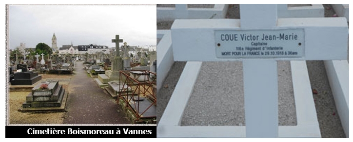 COUÉ Victor Jean Marie - MPF : 29-10-1918 à l’hôpital mixte de Vannes