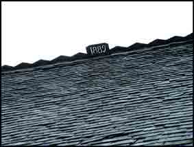 Le lignolet est cette ligne d’ardoises taillées sur le faîte d’un toit qui donne un effet décoratif et qui est souvent accompagnée d’une ardoise donnant la date de construction ou de restauration de ce toit. Comme tous les autres éléments, il a tendance à disparaître.
Celui d’une maison du Lieuvy porte la date de 1889 
